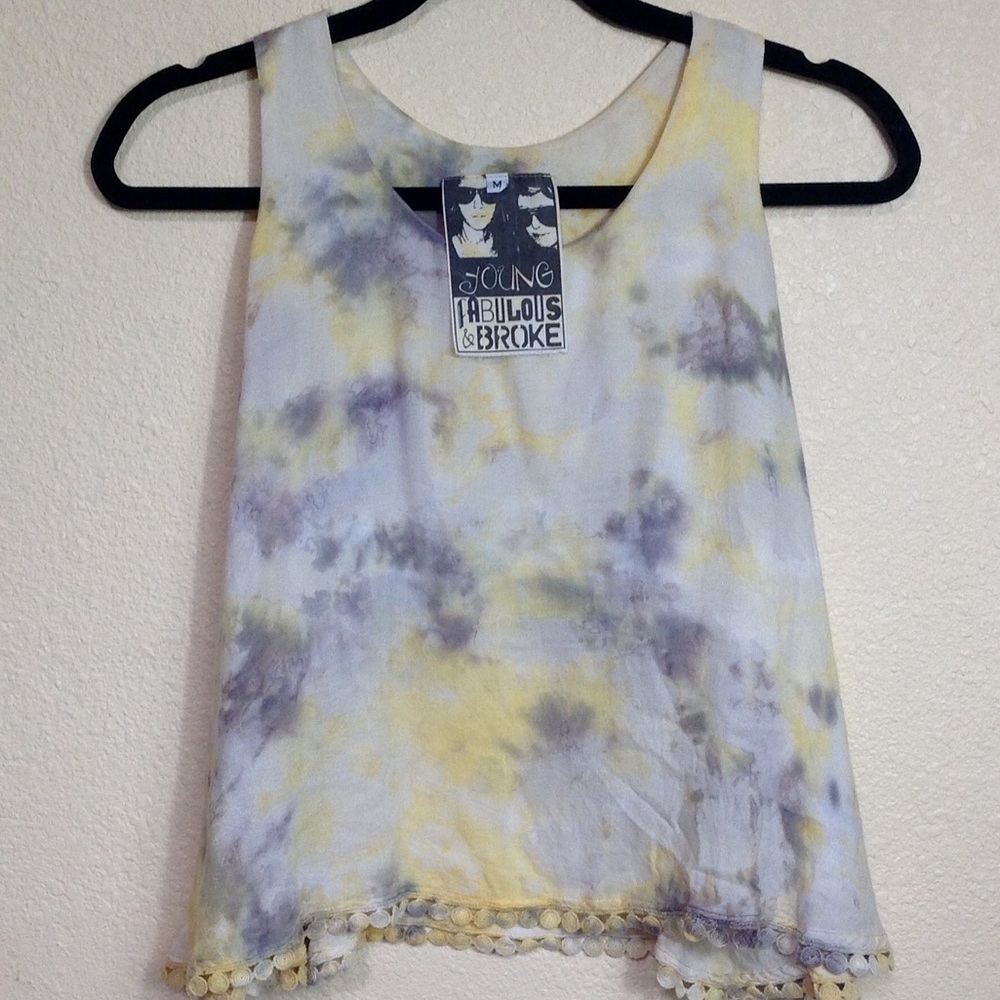 Young fabulous and broke yellow tie-dye size M